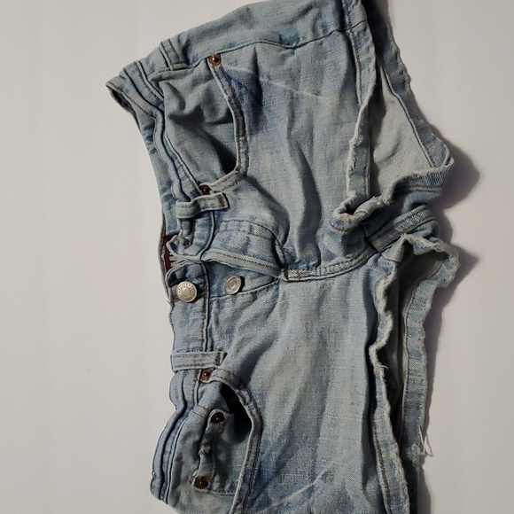 Denim&Co Pants - Denimco button up jean shorts with some distressed look on the legs and pockets